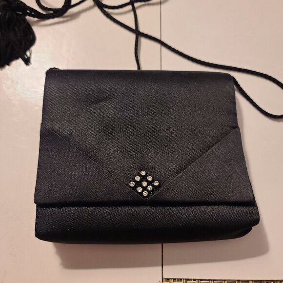 Vintage La Regale Small Black Satin Bag - Picture 1 of 4